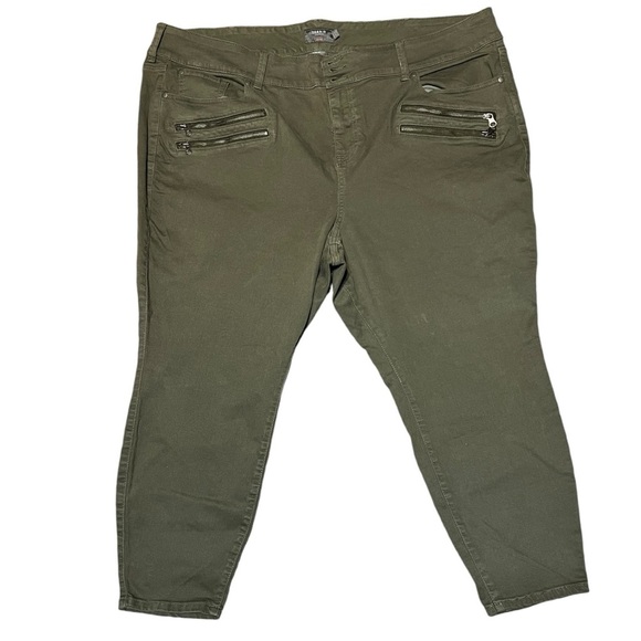 Torrid Feel The Fit Jeggings Olive Green Super Soft High-Rise Stretch Skinny 28S - Picture 1 of 10